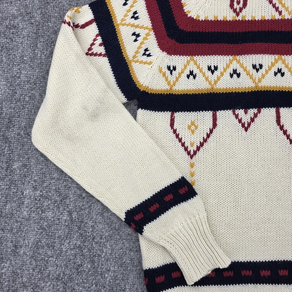 Youngbloods Sweater Men Medium Cream Southwestern Aztec Acrylic Knit Pullover 90 - Picture 8 of 16